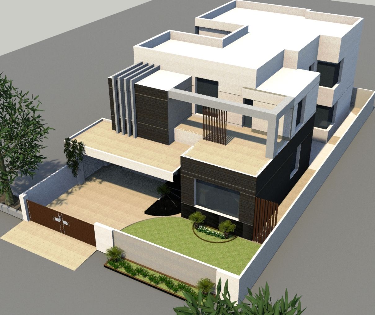 3D aerial design of a residence by Bunyad Allied